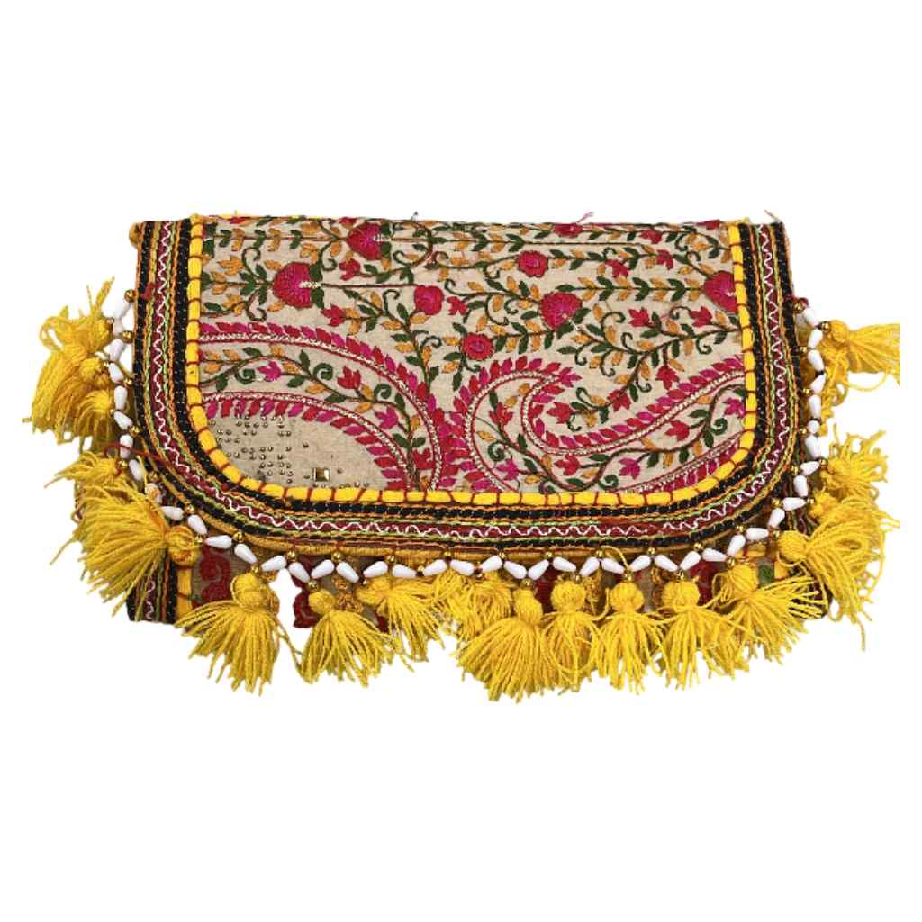Sunlit Tassel Embroidered Sling Bag for Women