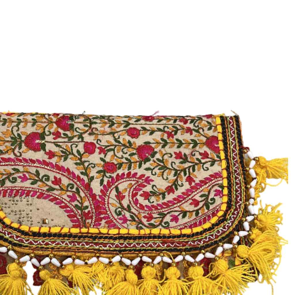 Sunlit Tassel Embroidered Sling Bag for Women