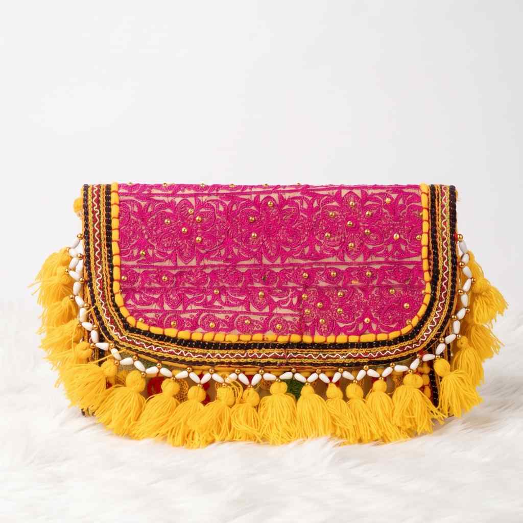 Sunlit Tassel Embroidered Sling Bag for Women