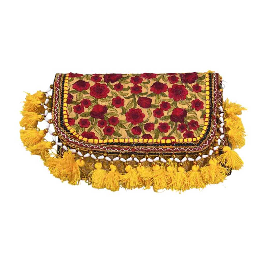 Sunlit Tassel Embroidered Sling Bag for Women