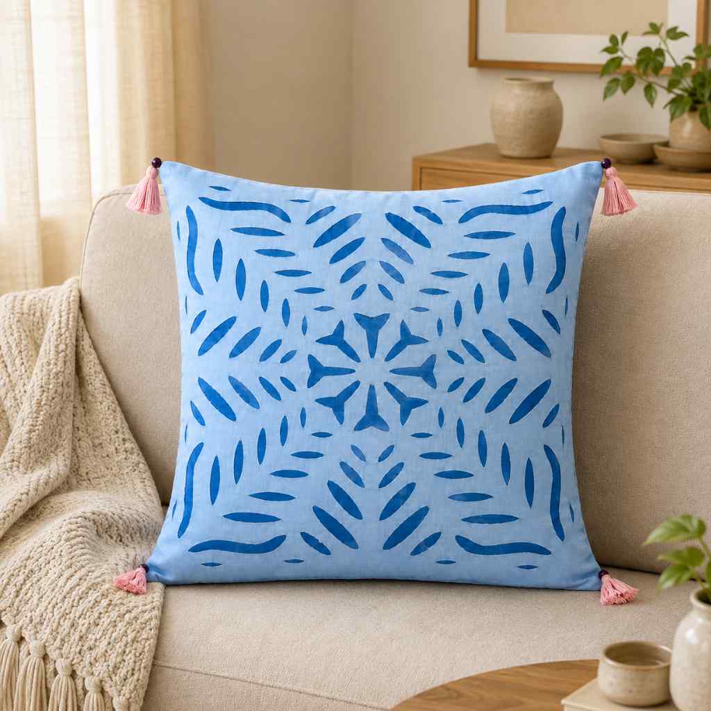 Color Hues Applique Cutwork Cushion Cover