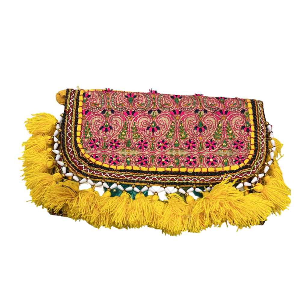Sunlit Tassel Embroidered Sling Bag for Women