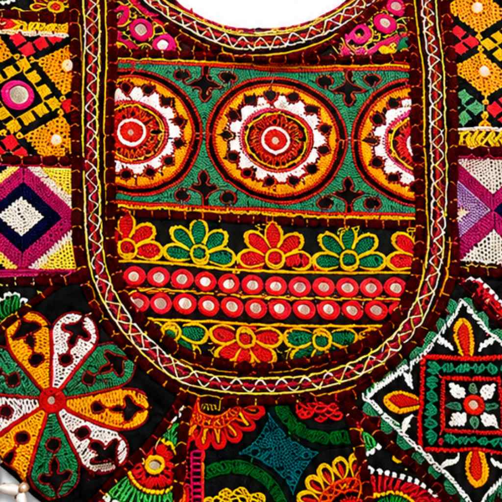 Fusion Hues Boho Tassel Embroidered Tote Bag