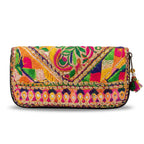 Boho Bloom Colorful Embroidered Cotton Clutch