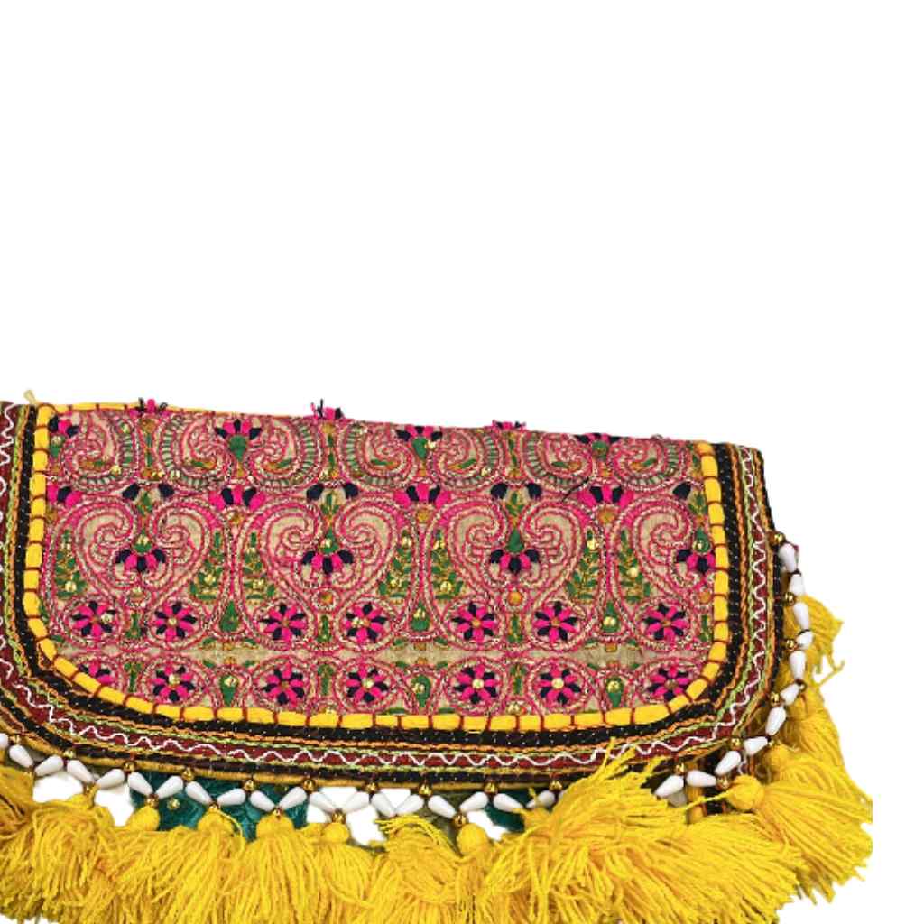 Sunlit Tassel Embroidered Sling Bag for Women
