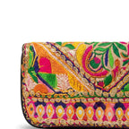 Boho Bloom Colorful Embroidered Cotton Clutch