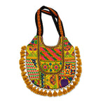 Fusion Hues Boho Tassel Embroidered Tote Bag