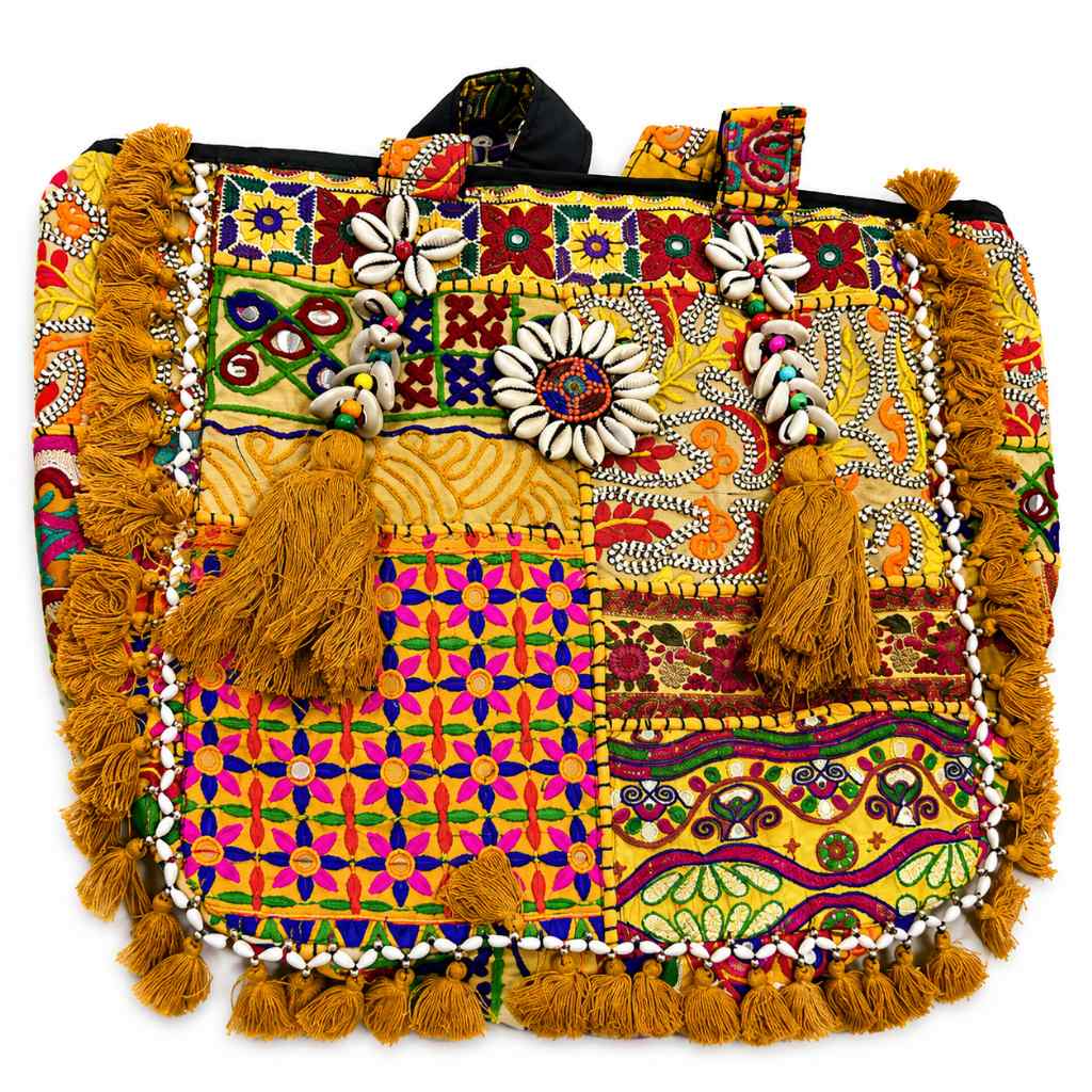 Heritage Embroidered Banjara Tote Bag with Tassels