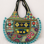 Tribal Hues Boho Embroidered Tote Bag