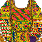 Fusion Hues Boho Tassel Embroidered Tote Bag