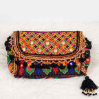 Multicolor Boho Embroidered Sling Purse for Women