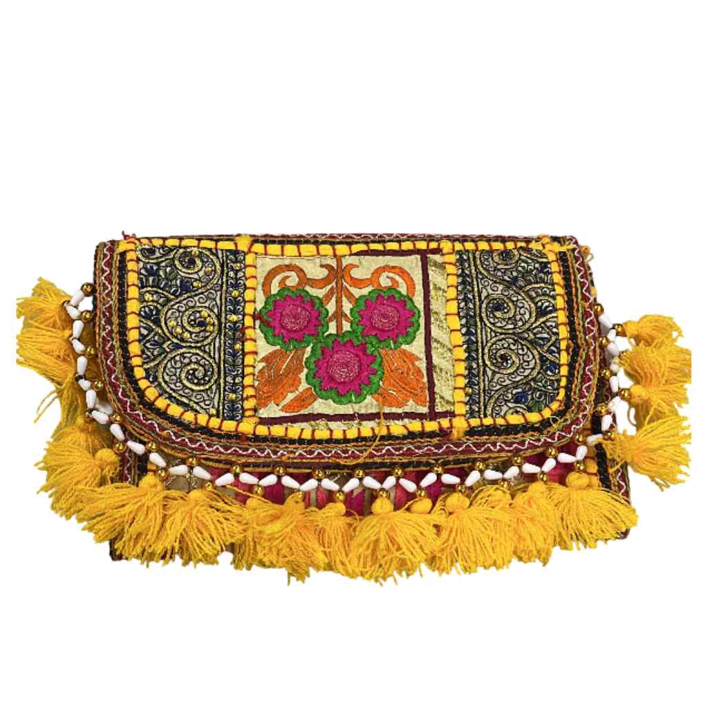 Sunlit Tassel Embroidered Sling Bag for Women