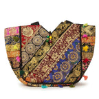 Ethnic Multicolor Embroidered Zari Tote Bag for Women