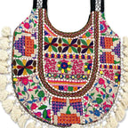 Boho Tassel Embroidered Tote Bag for Women
