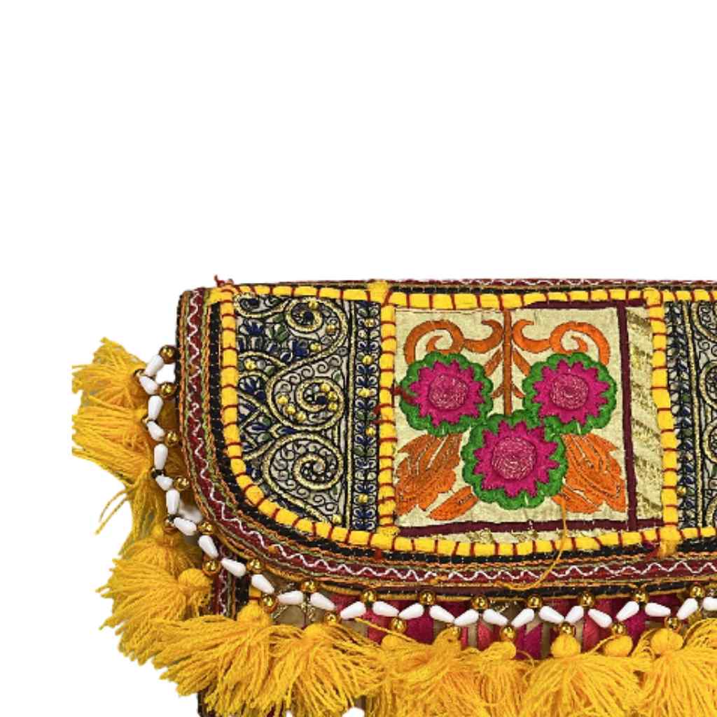 Sunlit Tassel Embroidered Sling Bag for Women