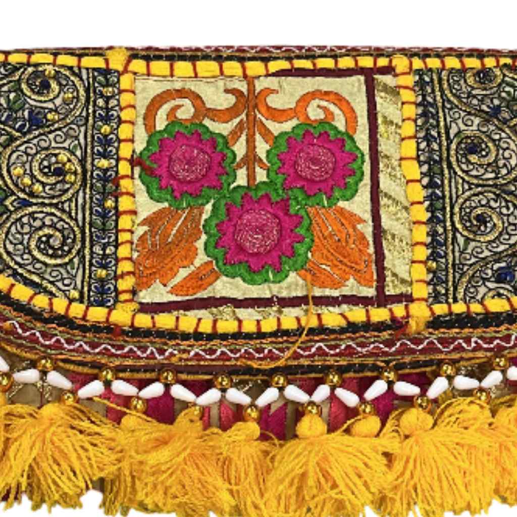 Sunlit Tassel Embroidered Sling Bag for Women