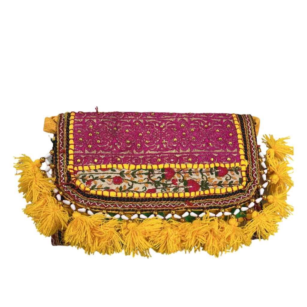 Sunlit Tassel Embroidered Sling Bag for Women