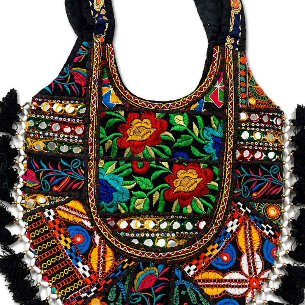 Boho Tassel Embroidered Tote Bag for Women