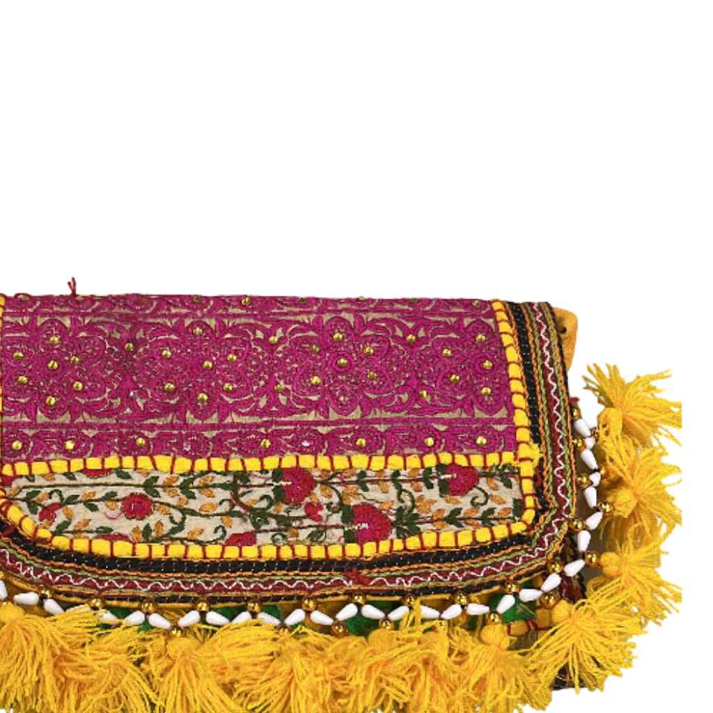 Sunlit Tassel Embroidered Sling Bag for Women