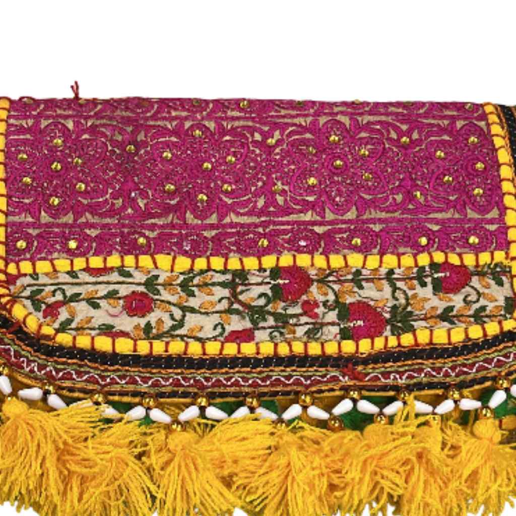 Sunlit Tassel Embroidered Sling Bag for Women