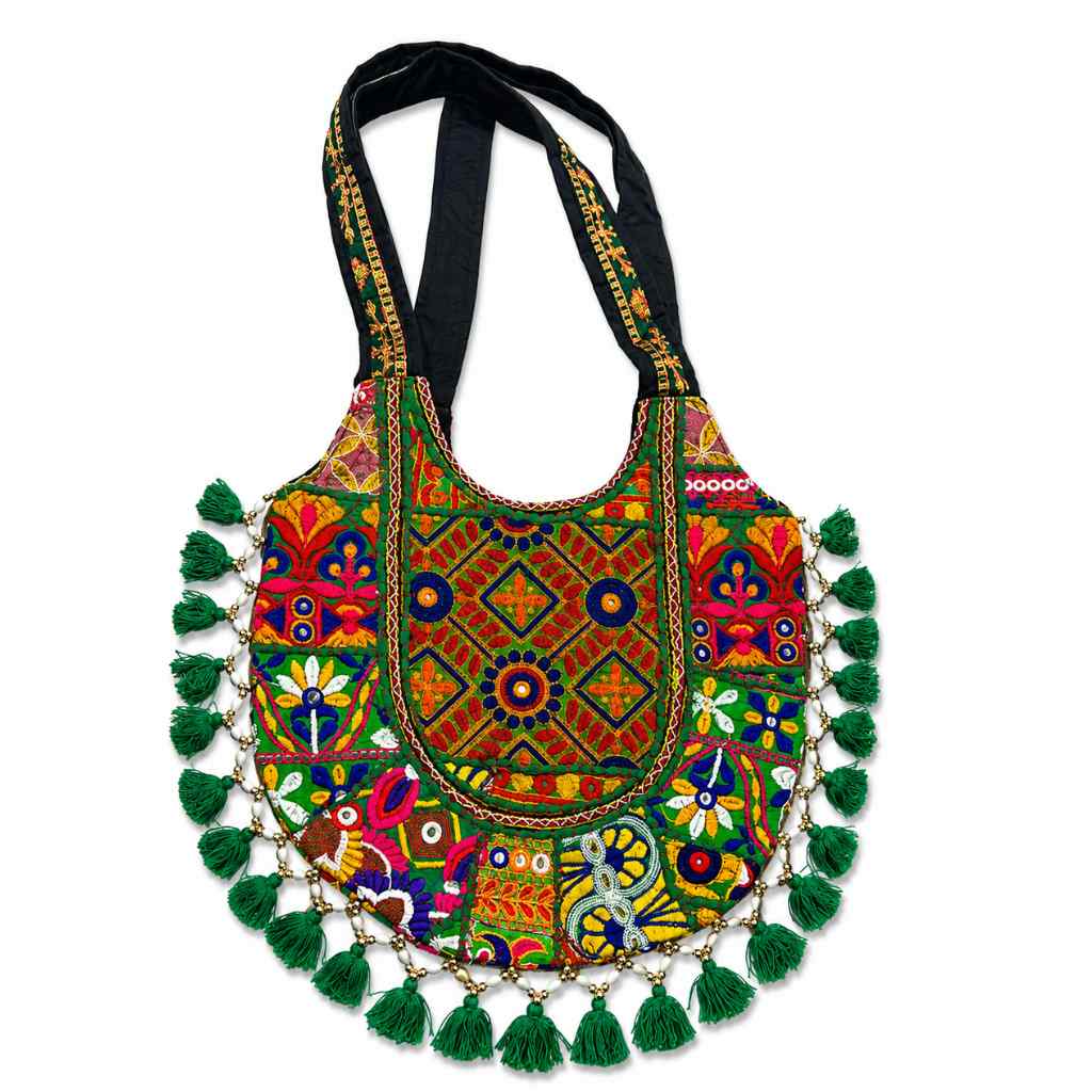 Boho Tassel Embroidered Tote Bag for Women