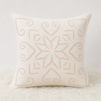 White Appliqué Cutwork Cushion Cover