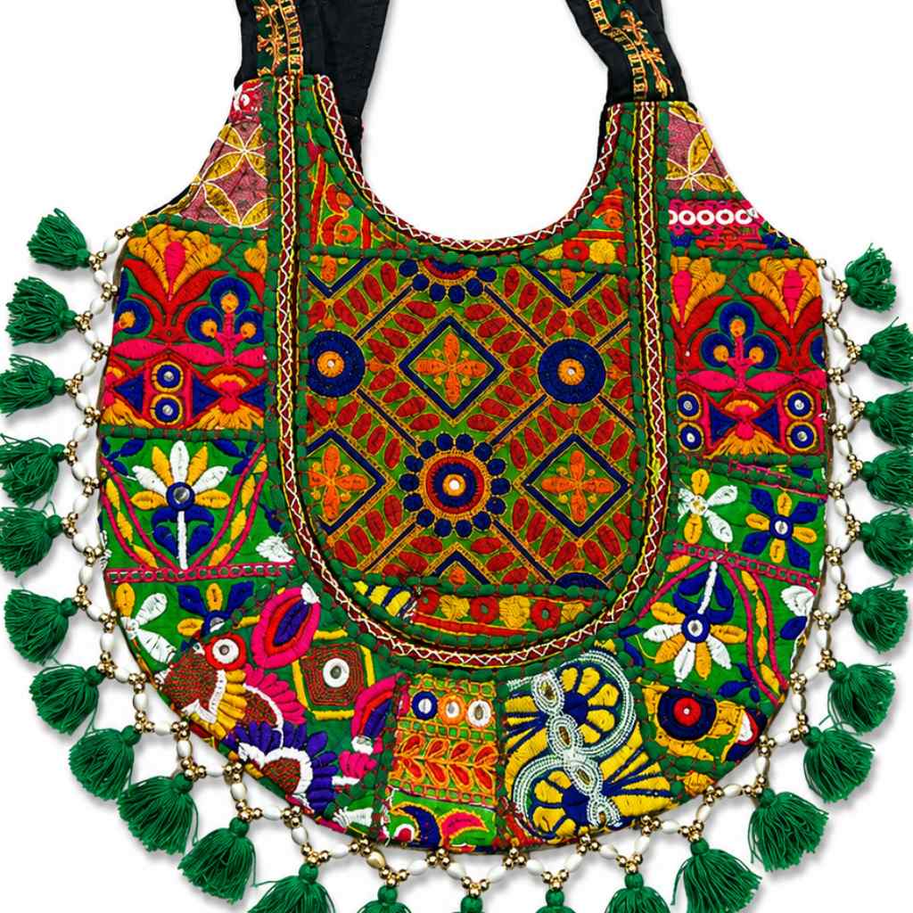 Boho Tassel Embroidered Tote Bag for Women