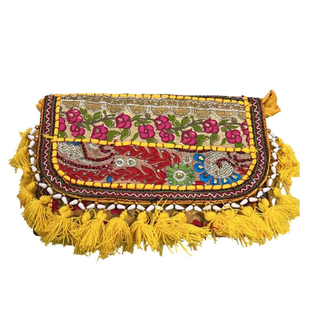 Sunlit Tassel Embroidered Sling Bag for Women