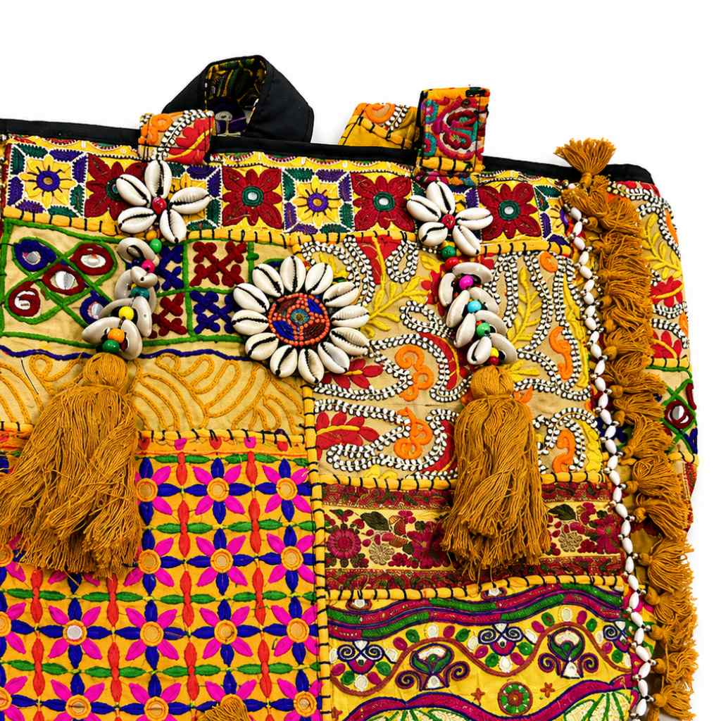 Heritage Embroidered Banjara Tote Bag with Tassels