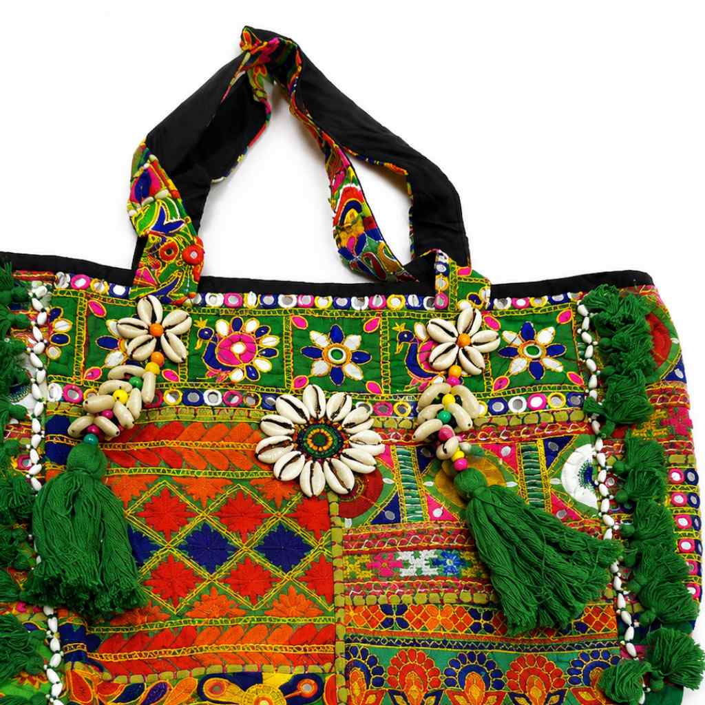 Heritage Embroidered Banjara Tote Bag with Tassels