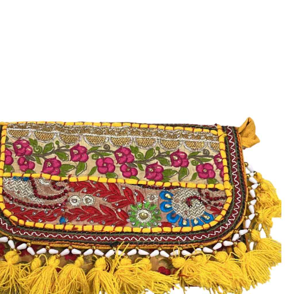 Sunlit Tassel Embroidered Sling Bag for Women