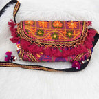 Multicolor Boho Embroidered Sling Purse for Women
