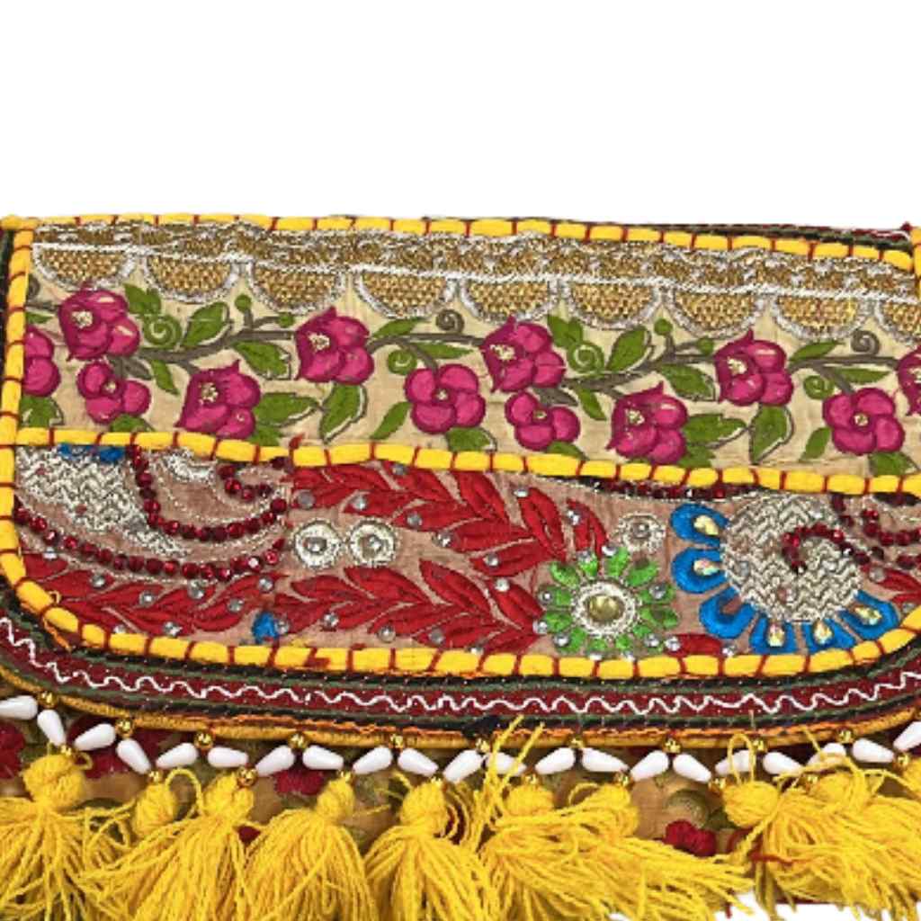 Sunlit Tassel Embroidered Sling Bag for Women