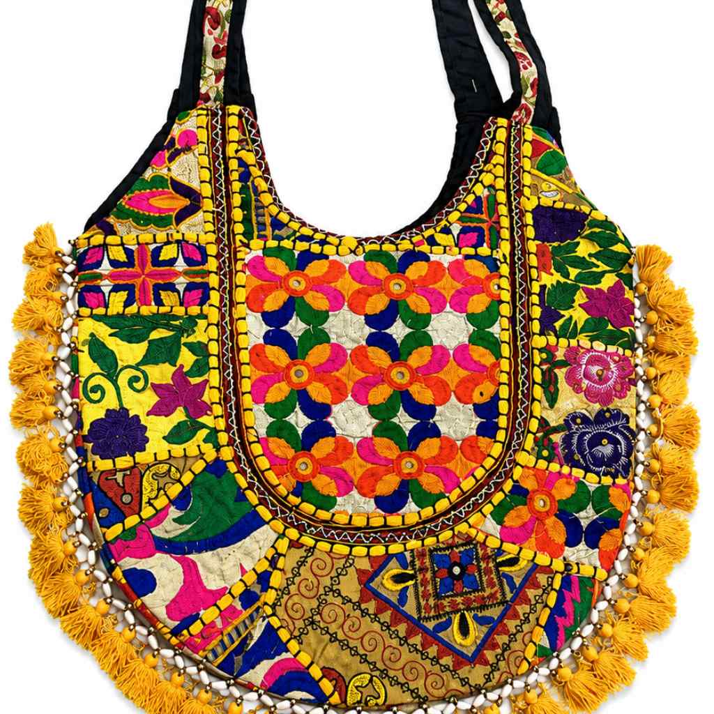 Boho Tassel Embroidered Tote Bag for Women