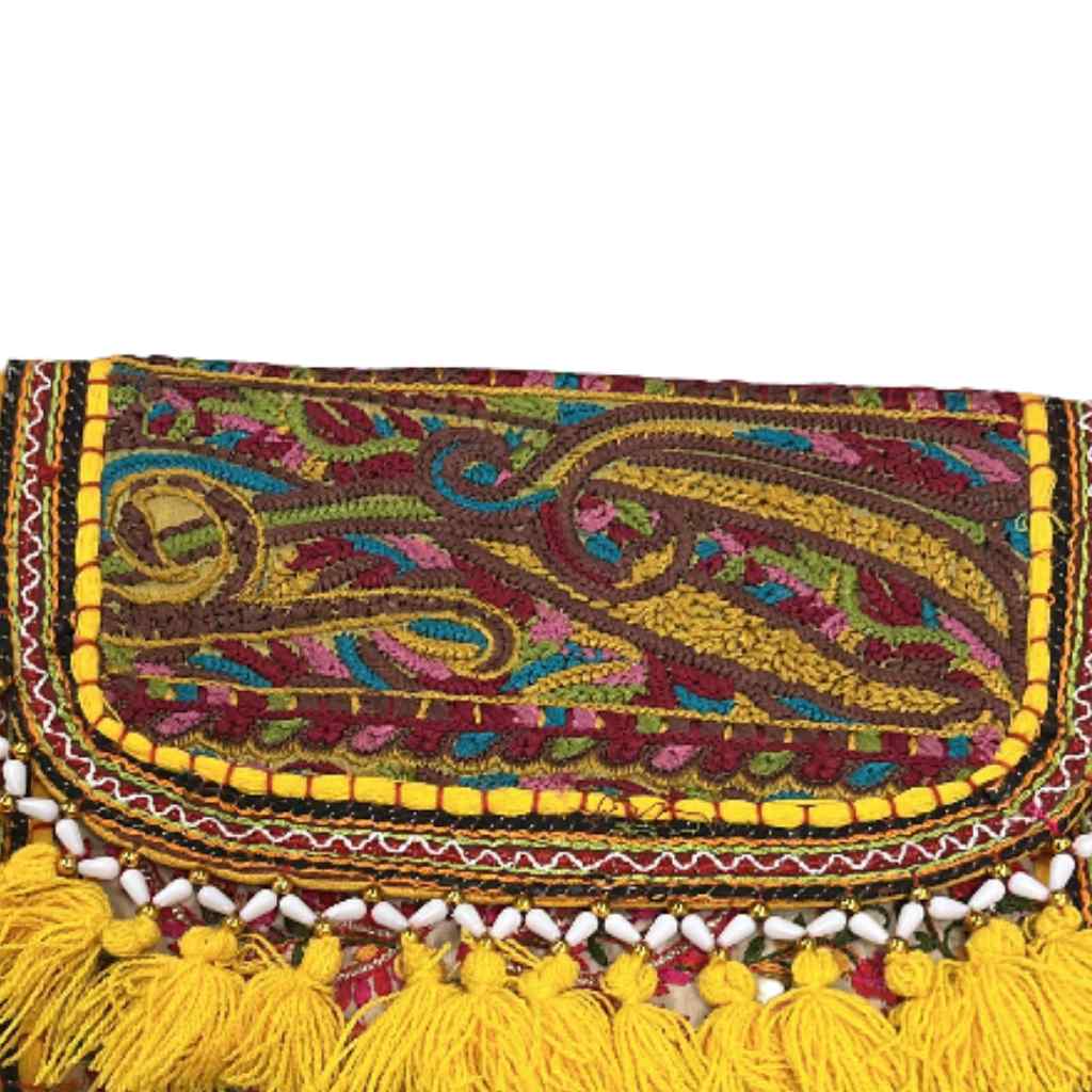 Sunlit Tassel Embroidered Sling Bag for Women