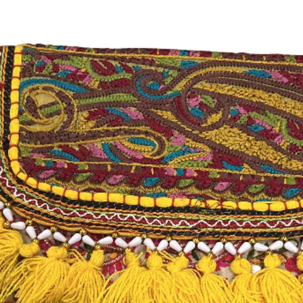 Sunlit Tassel Embroidered Sling Bag for Women