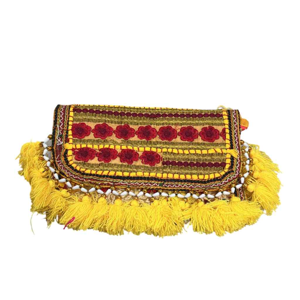 Sunlit Tassel Embroidered Sling Bag for Women