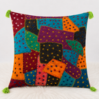 Joyful Threads Colorful Applique Cushion Cover