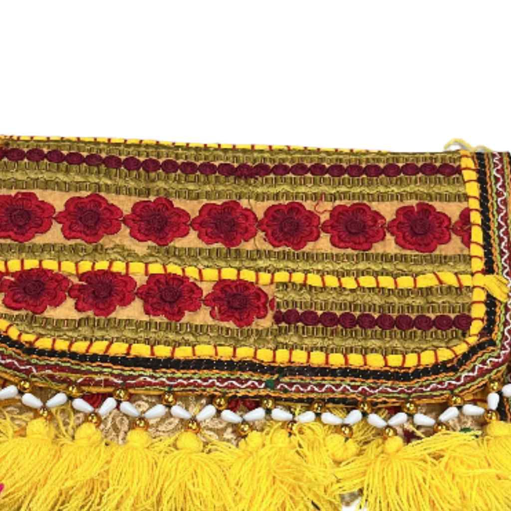 Sunlit Tassel Embroidered Sling Bag for Women