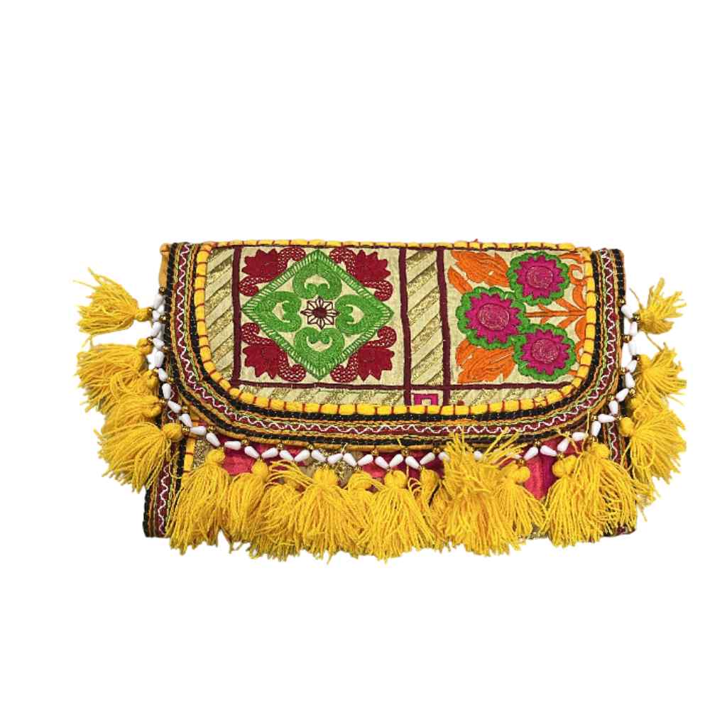 Sunlit Tassel Embroidered Sling Bag for Women