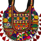 Boho Tassel Embroidered Tote Bag for Women