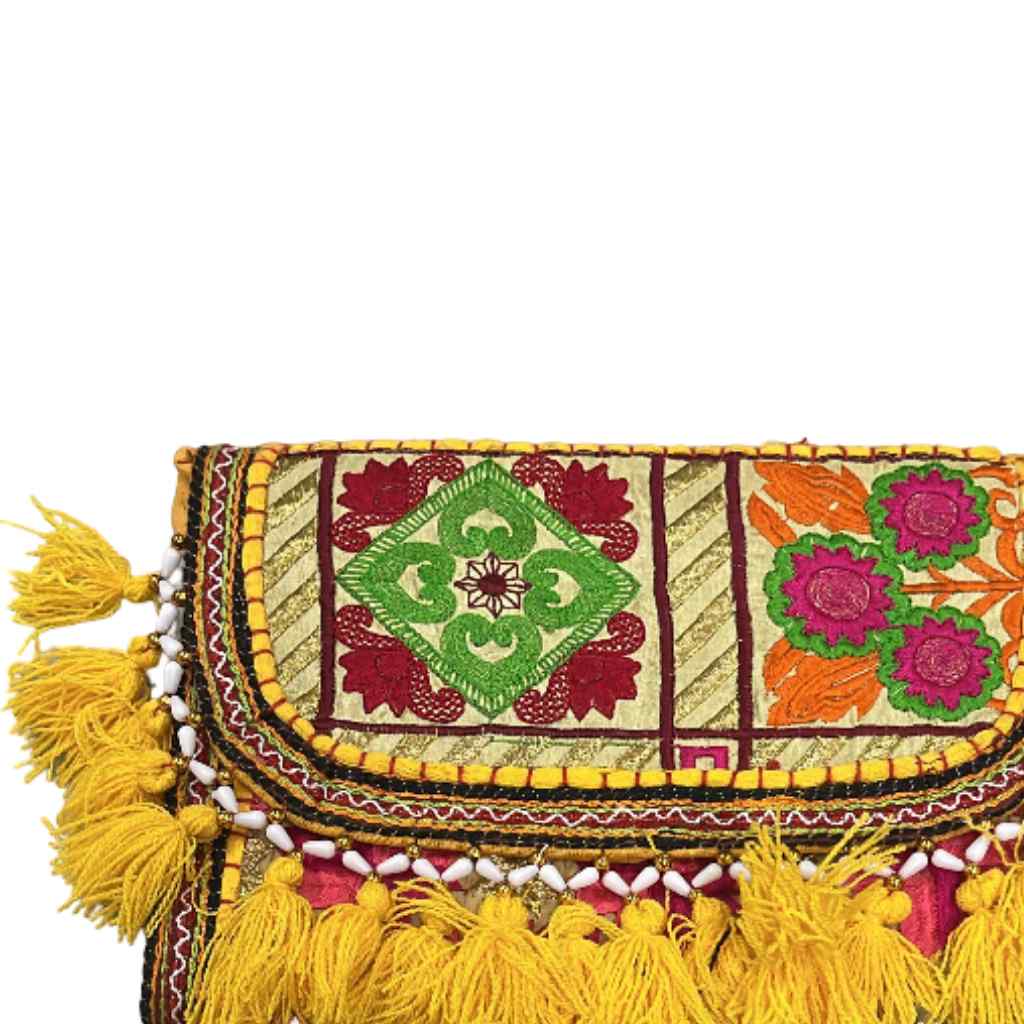 Sunlit Tassel Embroidered Sling Bag for Women