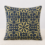 Elegant Red & Blue Applique Cushion Cover for Sofa or Bed Throw