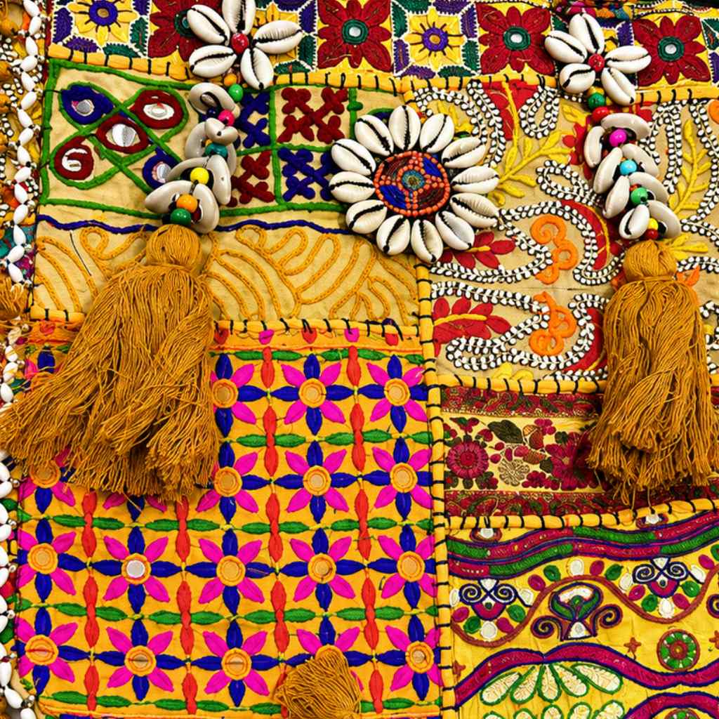 Heritage Embroidered Banjara Tote Bag with Tassels