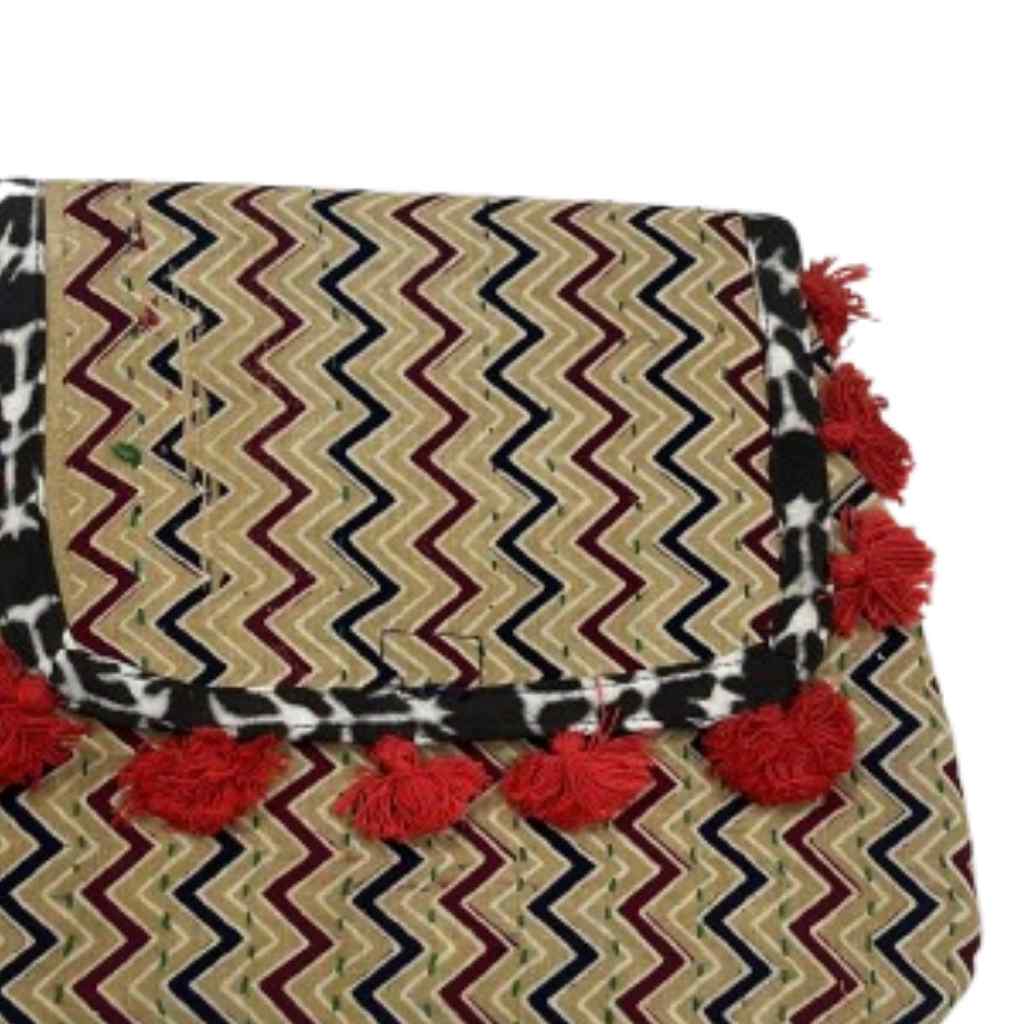 Indie Craft  Printed Ajrakh Sling Bag
