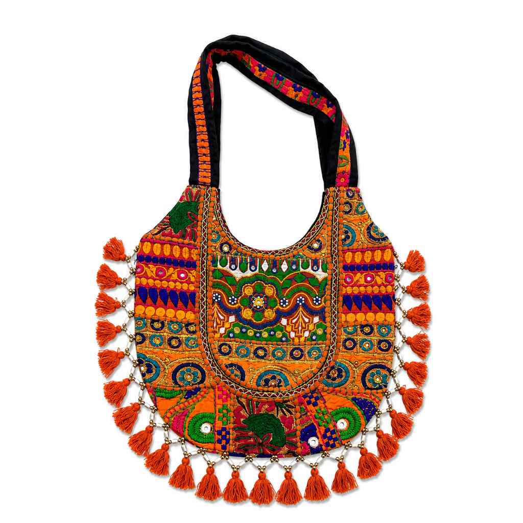 Boho Tassel Embroidered Tote Bag for Women