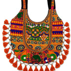 Boho Tassel Embroidered Tote Bag for Women