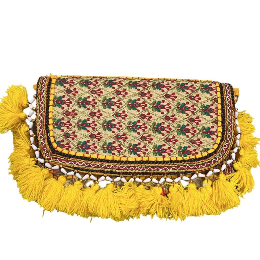 Sunlit Tassel Embroidered Sling Bag for Women