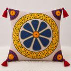 Handcrafted Floral Applique Cushion Cover