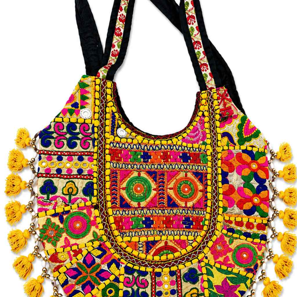 Boho Tassel Embroidered Tote Bag for Women